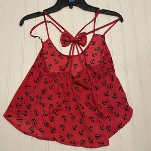 Red Anchor Crop Tank